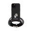 Karl Lagerfeld Crossbody Saffiano Metal Pin Karl & Choupette dėklas iPhone 15 telefonui (juodas)