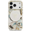 Guess IML Glitter Flowers Triangle MagSafe – dėklas iPhone 17 Pro (baltas)