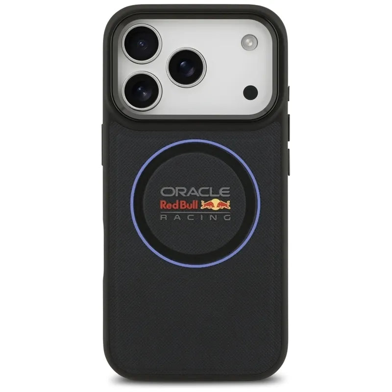 Red Bull Meshed Blue Ring & Metal Buttons MagSafe – iPhone 17 Pro dėklas (tamsiai mėlynas)