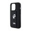 Karl Lagerfeld Gripstand Saffiano Karl & Choupette Pins – dėklas, skirtas iPhone 13 Pro (juodas)