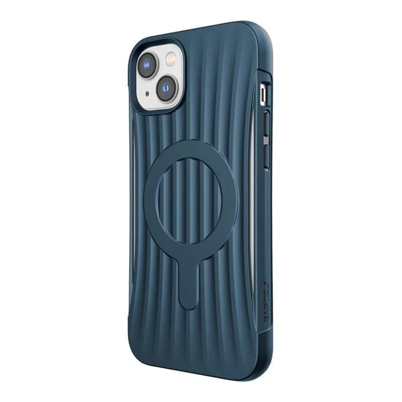X-Doria Raptic Clutch MagSafe – biologiškai skaidus dėklas, skirtas iPhone 14 Plus (atsparus kritimui iš 3 m) (tamsiai mėlyna)
