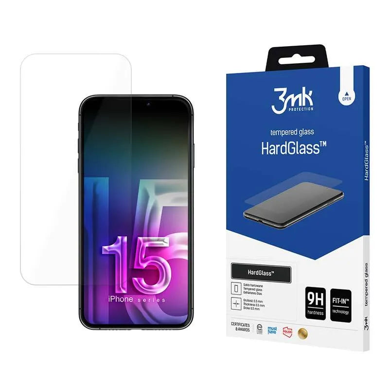 3mk HardGlass – grūdintas stiklas, skirtas iPhone 15