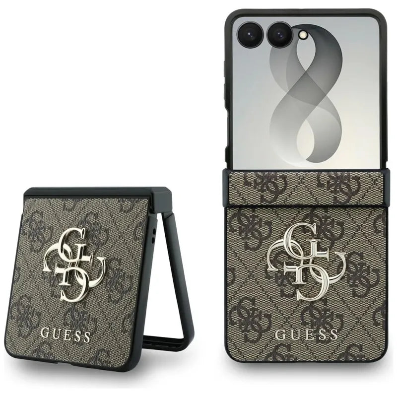 Guess Big 4G Logo – dėklas Samsung Galaxy Z Flip 8 (rudos spalvos)