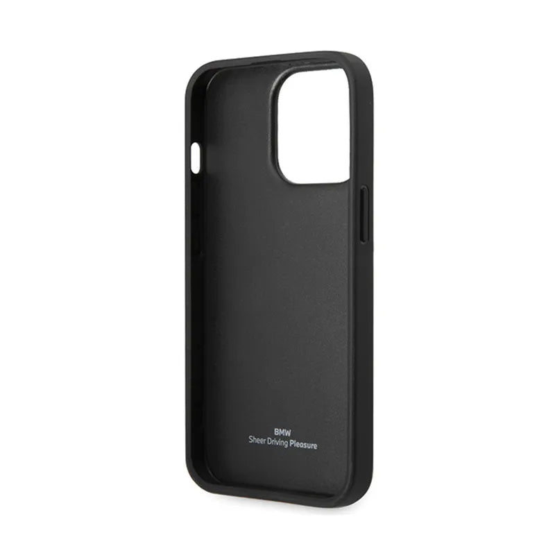 BMW Leather Diamond Pattern – dėklas „iPhone 14 Pro“ (juodas)