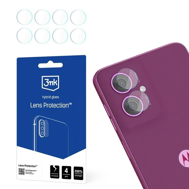 3MK Lens Protection – kameros lęšio stiklas, skirtas Motorola Moto G55 5G (4 vnt.)