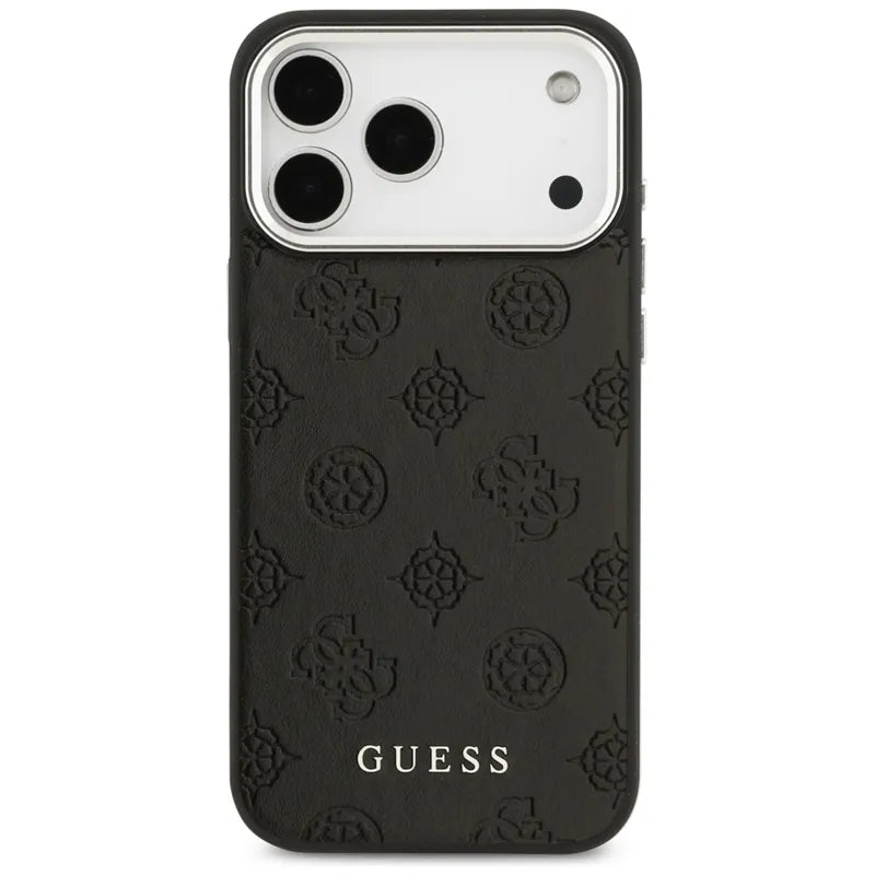 Guess Peony Hot Stamp Script MagSafe – dėklas iPhone 17 Pro Max (juodas)