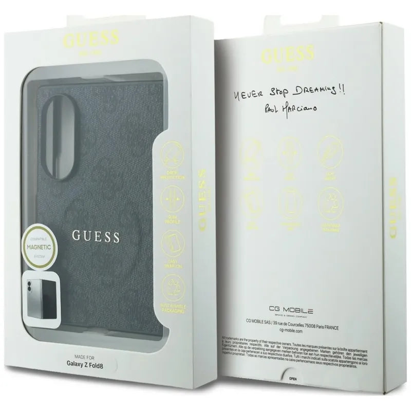 Guess Big 4G Logo Classic Logo dėklas, skirtas Samsung Galaxy Z Fold 8 (juodas)