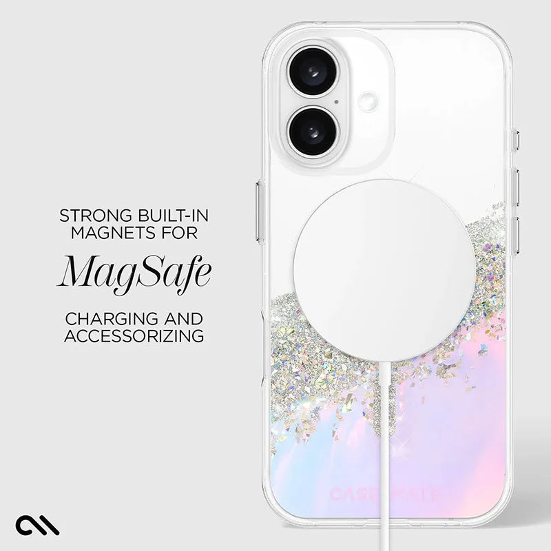 Case-Mate Karat MagSafe – dėklas „iPhone 16“ (holografinis „Soap Bubble“)