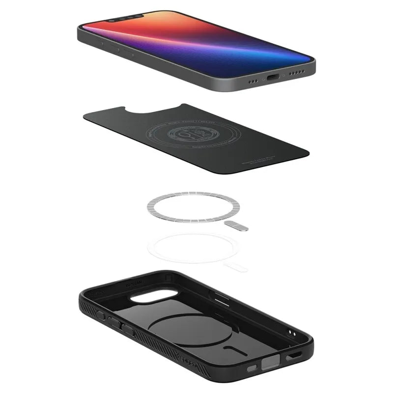 Spigen Liquid Air Mag MagSafe – dėklas iPhone 17e / 16e (matinė juoda)