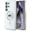 Karl Lagerfeld Button Karl Head Printed Logo MagSafe – dėklas Samsung Galaxy S25 Ultra (baltas)