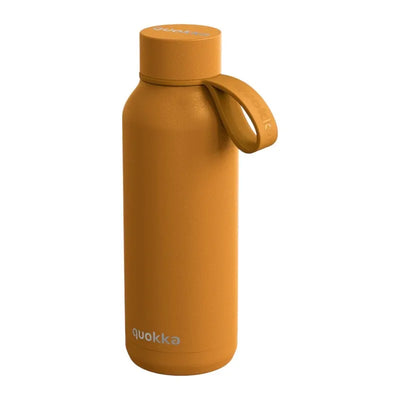 Quokka Solid su dirželiu – 510 ml nerūdijančio plieno termogertuvė su dirželiu (garstyčių spalvos)
