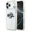 Karl Lagerfeld IML Glitter Karl & Choupette Sketch Logo MagSafe – dėklas iPhone 17 Pro Max (skaidrus)