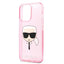 Karl Lagerfeld Karl’s Head Glitter – dėklas iPhone 13 Pro Max telefonui (rožinis)