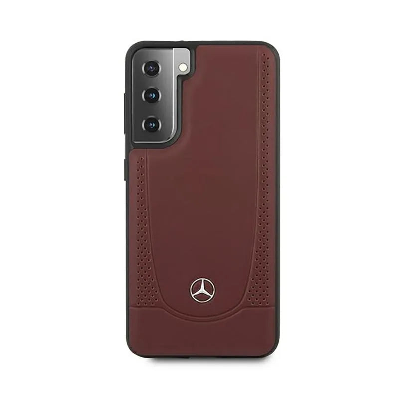 Mercedes Leather Urban Line dėklas Samsung Galaxy S21+ telefonui (raudonas)