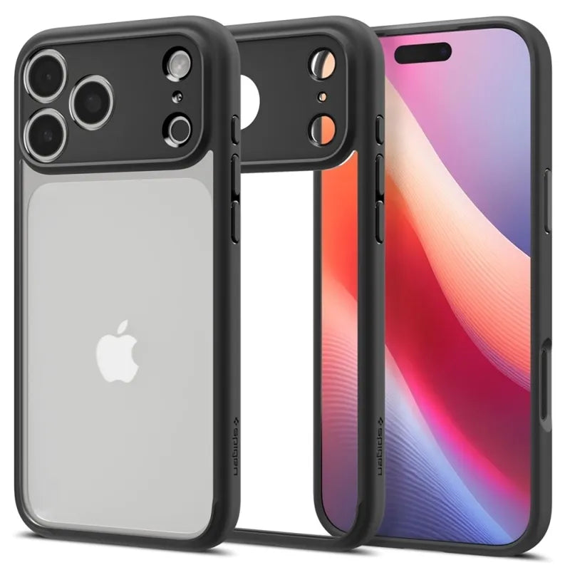 Spigen Ultra Hybrid – dėklas iPhone 17 Pro Max (matinė juoda)