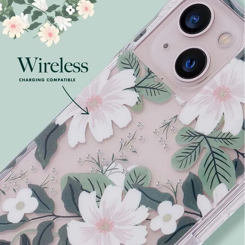 Rifle Paper Clear – dėklas iPhone 14 Plus telefonui (Willow)