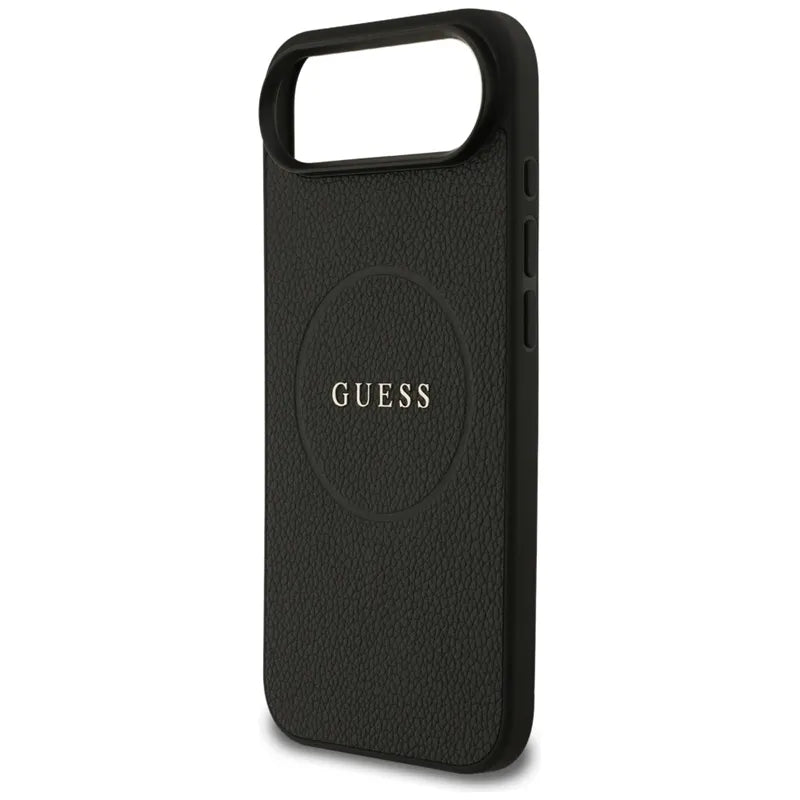 Guess Grained Ring MagSafe – dėklas iPhone Air (juodas)
