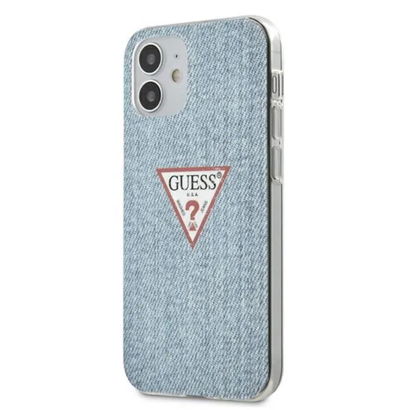 Guess Denim Triangle Lt - Dėklas, skirtas iPhone 12 Mini (Mėlynas)