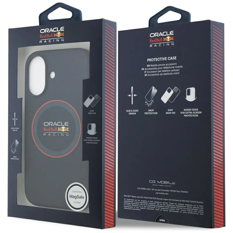 Red Bull Silicone Red Ring MagSafe – iPhone 17 dėklas (tamsiai mėlynas)