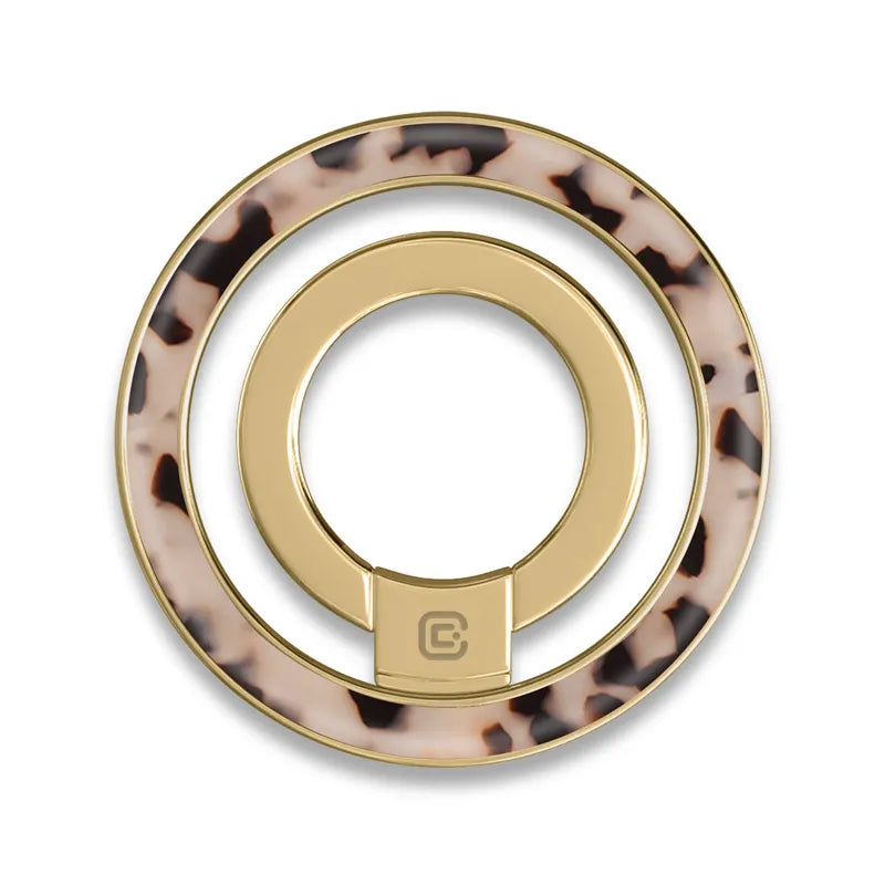 Crong Deluxe RING Holder – MagSafe magnetinis telefono laikiklis (Blonde Tortoise)