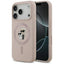 Karl Lagerfeld Silicone Karl & Choupette Ring MagSafe – Dėklas iPhone 17 Pro (rožinis)