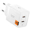 Spigen Essential EE472EU GaN Pro – 2x USB-C 47 W sieninis įkroviklis (baltas)