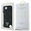 Guess Grained Hot Stamp Peony Triangle Logo MagSafe – Dėklas iPhone 16e telefonui (juodas)