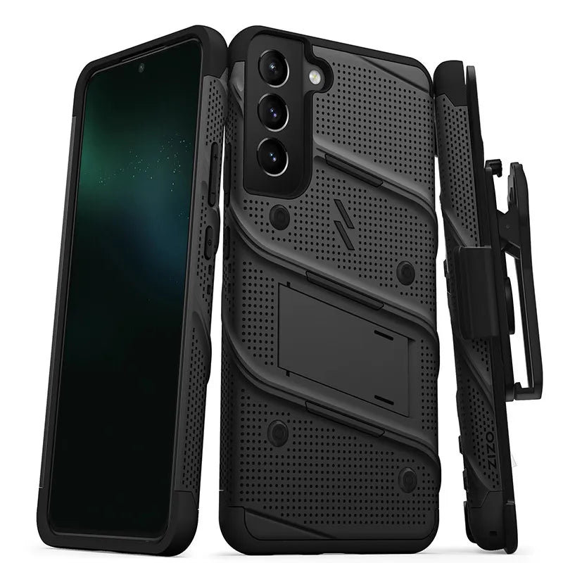ZIZO BOLT komplektas Samsung Galaxy S22+ dėklas – juodas ir juodas
