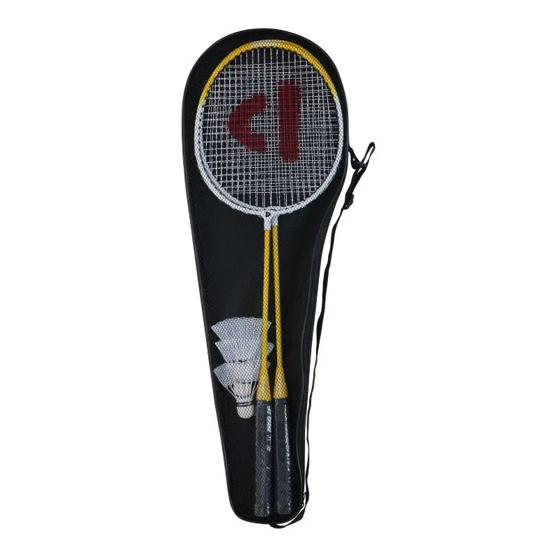 Donnay – 6 dalių badmintono rinkinys dėkle (geltonas)