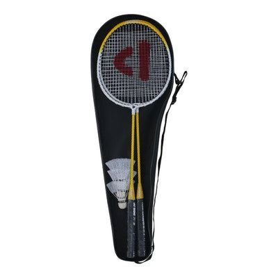 Donnay – 6 dalių badmintono rinkinys dėkle (geltonas)