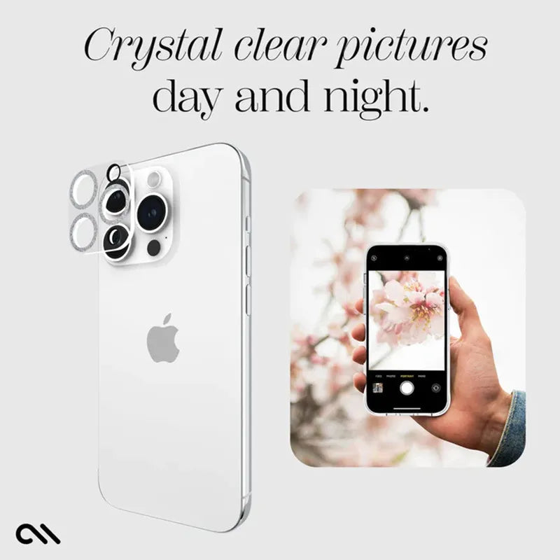 Case-Mate Sparkle objektyvo apsauga - apsauginis stiklas, skirtas iPhone 15 Pro / iPhone 15 Pro Max kamerai (Twinkle)