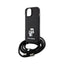 Karl Lagerfeld Crossbody Saffiano Metal Pin Karl & Choupette dėklas iPhone 15 telefonui (juodas)