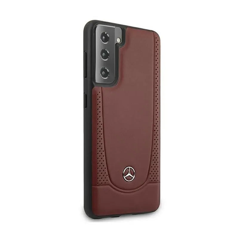 Mercedes Leather Urban Line dėklas Samsung Galaxy S21+ telefonui (raudonas)