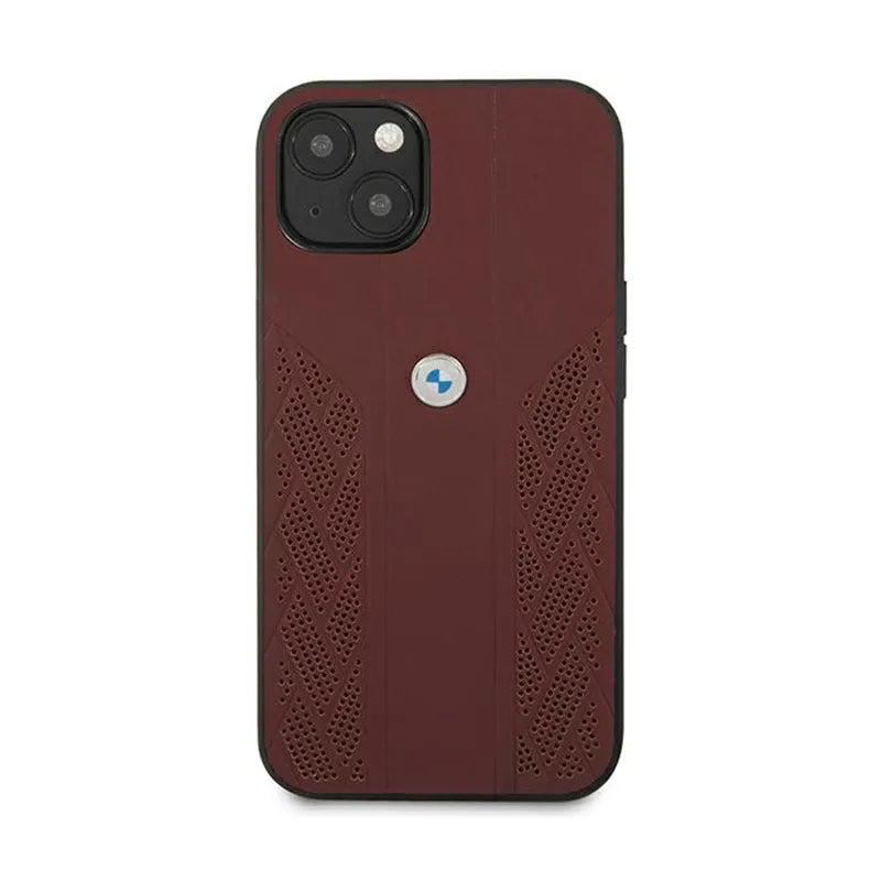 „BMW Leather Curve Perforate HC“ dėklas, skirtas „iPhone 13 mini“ (raudonas)