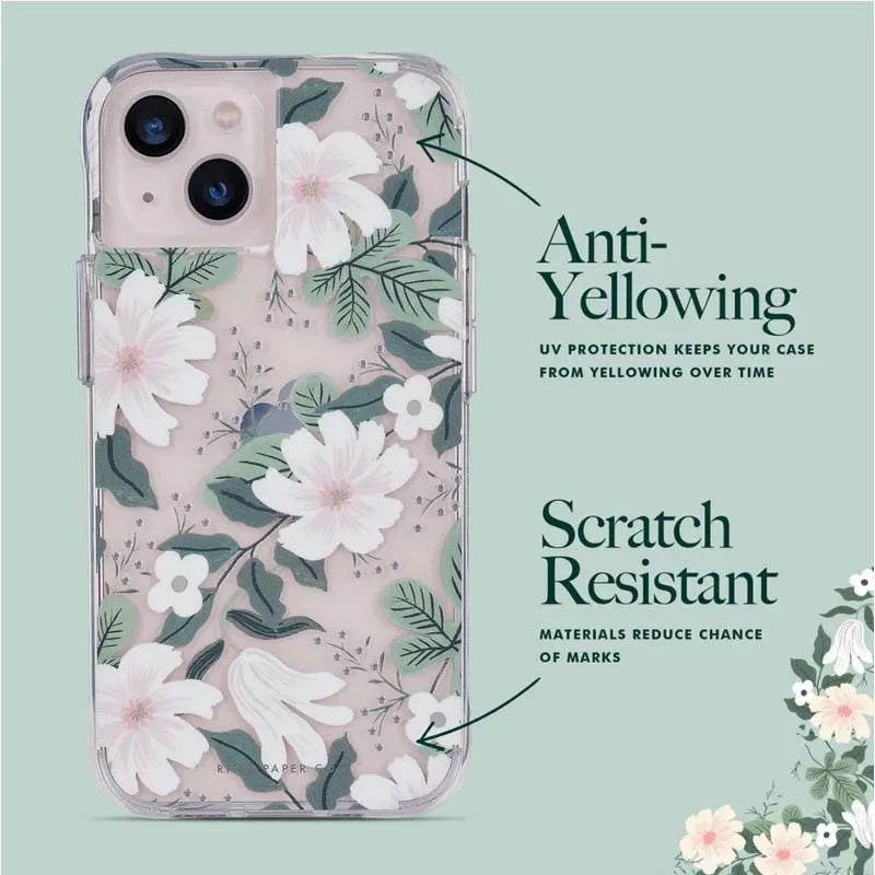 Rifle Paper Clear – dėklas iPhone 14 Plus telefonui (Willow)