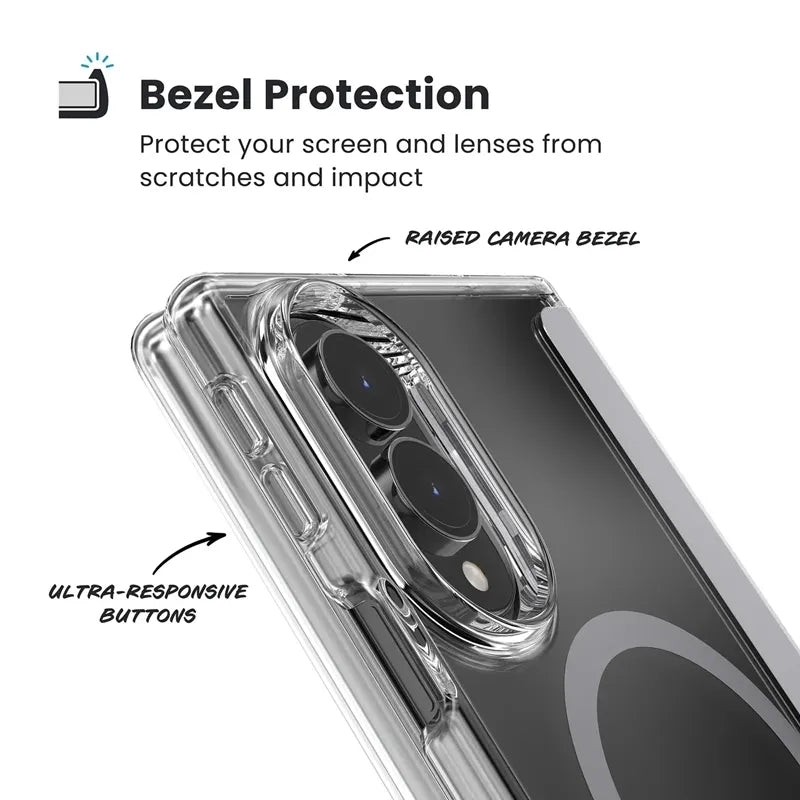 Speck Presidio Perfect-Clear Magnet – MagSafe dėklas, skirtas Samsung Galaxy Z Fold 8 (skaidrus)