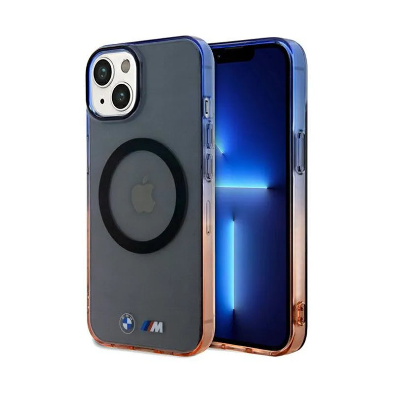 BMW Gradient Bumper MagSafe dėklas skirtas iPhone 15 Plus (pilkas)