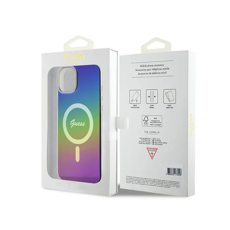 Guess IML Iridescent MagSafe – dėklas iPhone 15 Plus (spalvotas)