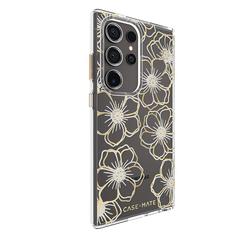 Case-Mate Floral Gems – dėklas Samsung Galaxy S24 Ultra (auksinis)