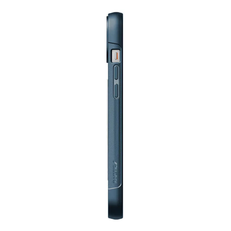 X-Doria Raptic Clutch MagSafe – biologiškai skaidus dėklas, skirtas iPhone 14 Plus (atsparus kritimui iš 3 m) (tamsiai mėlyna)