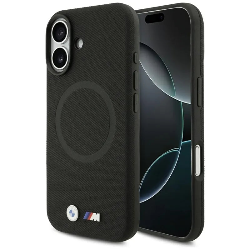 BMW M FW Metal Logo MagSafe – dėklas iPhone 17 (juodas)