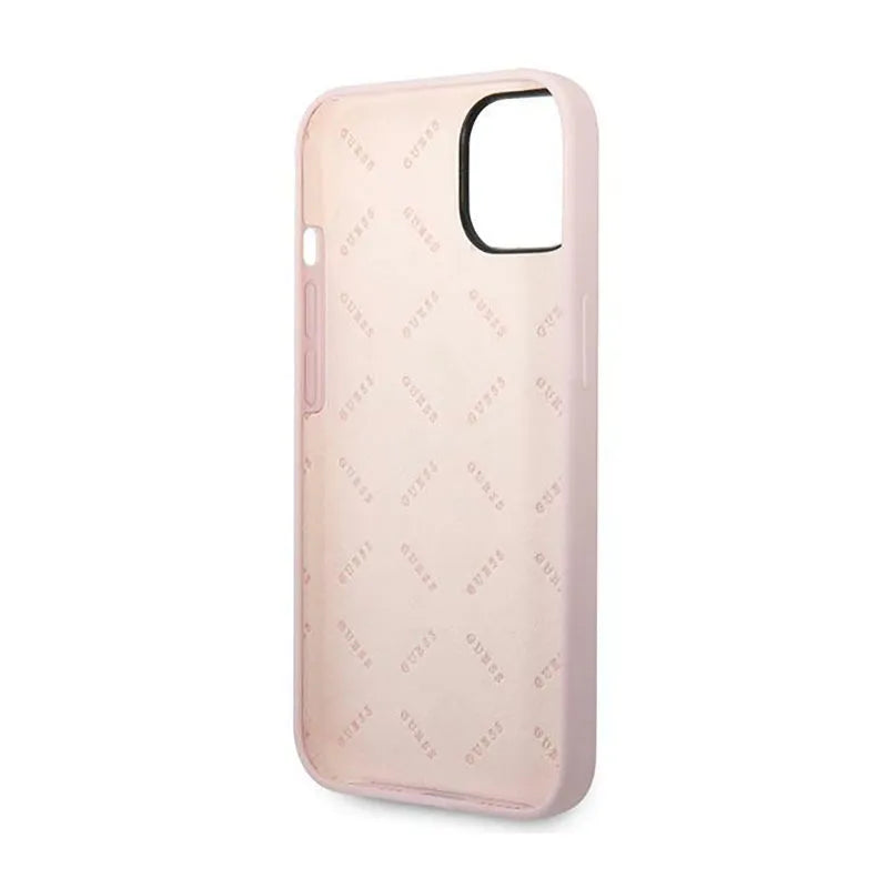 Guess Silicone Triangle Logo – dėklas iPhone 14 Plus (violetinis)
