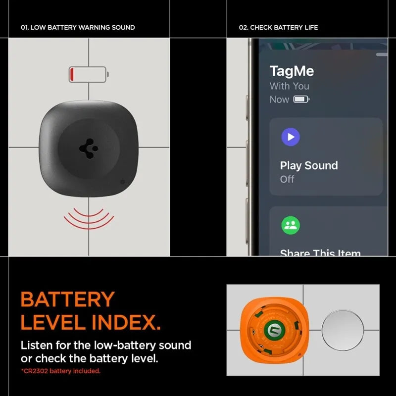 Spigen TagMe „Bluetooth“ sekiklis – raktų, kuprinės, krepšio ieškiklis Apple Find My (juodas)