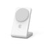 Crong MagSpot Stand – 2-in-1 belaidis įkroviklis su „MagSafe“, skirtas „iPhone“ ir „AirPods“ (baltas)