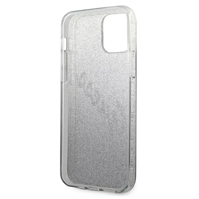 Guess Glitter Gradient Script – Dėklas, skirtas iPhone 12 Pro Max (juodas)