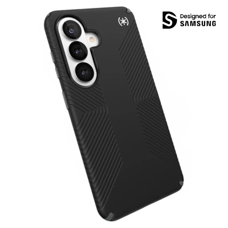 Speck Presidio2 Grip Magnet – dėklas Samsung Galaxy S26 su MagSafe (juodas / pilkas / baltas)