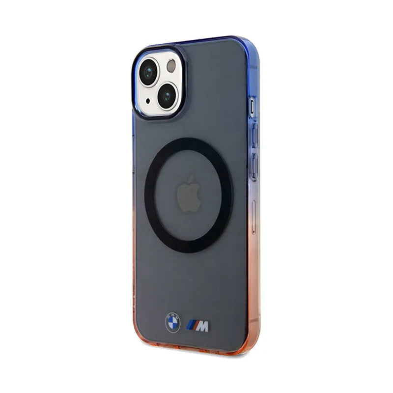 BMW Gradient Bumper MagSafe dėklas skirtas iPhone 15 Plus (pilkas)