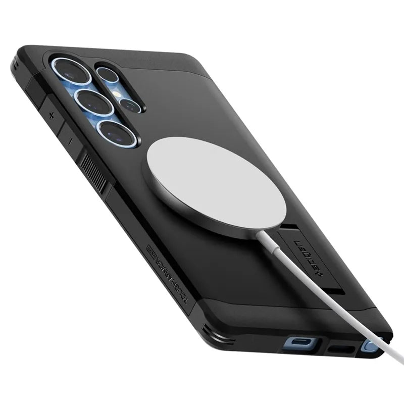 Spigen Tough Armor MagSafe – Dėklas Samsung Galaxy S25 Ultra (Juodas)