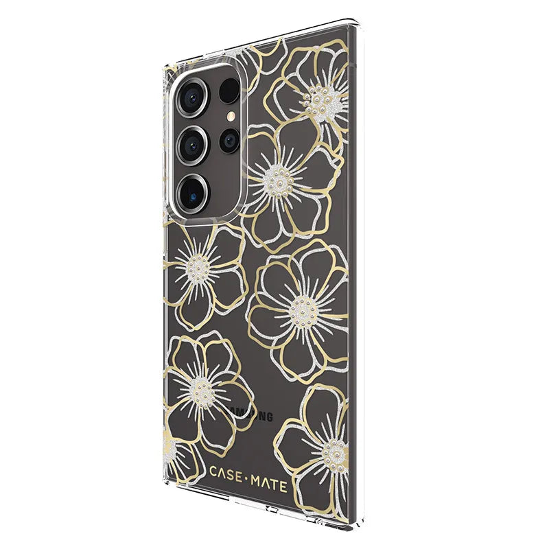 Case-Mate Floral Gems – dėklas Samsung Galaxy S24 Ultra (auksinis)