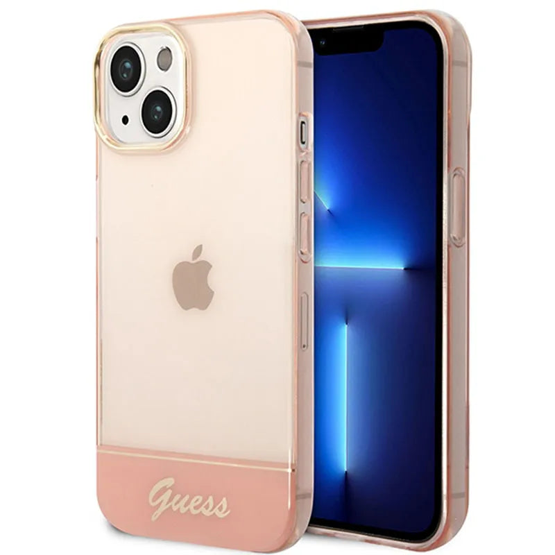 Guess Translucent – dėklas iPhone 14 Plus (rožinis)